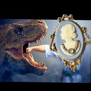 Vintage Lady with diamond necklace cameo brooch she may have been in a t…